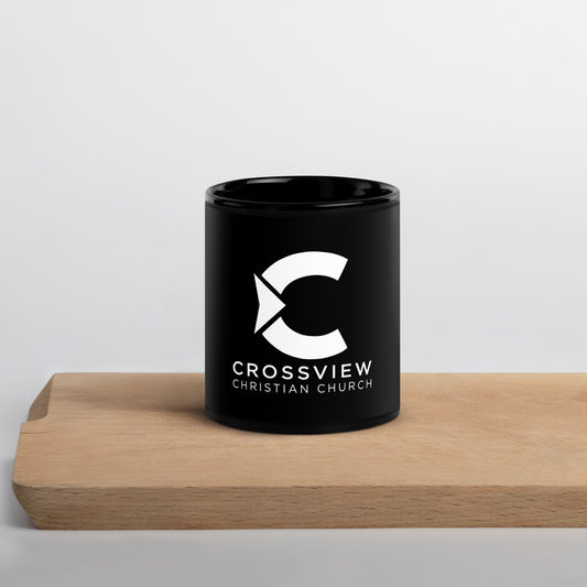 CrossView Black Glossy Mug